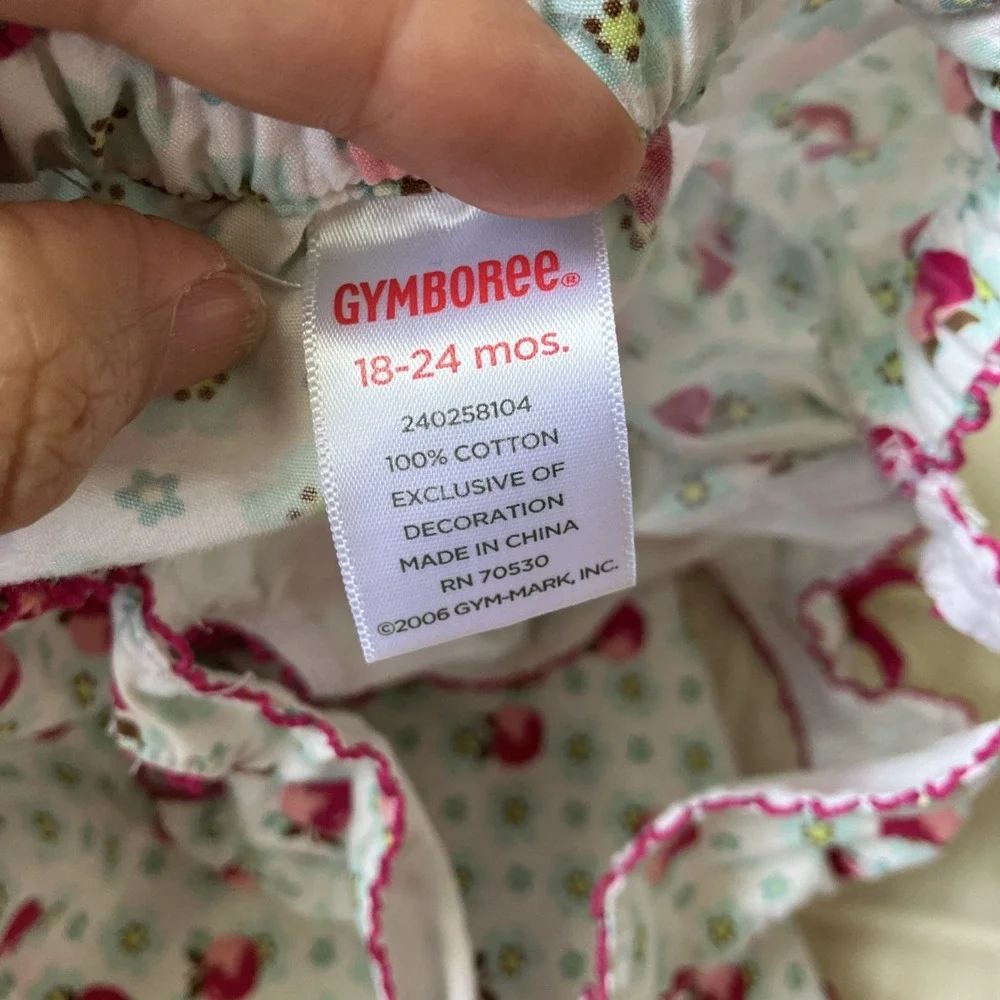 Vintage Gymboree 2007 CANDY APPLE Summer Flower Open BACK SunDress 18 - 24 month